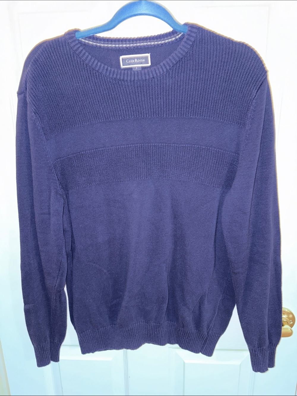 Club Room Men's Navy Crewneck Sweater size L